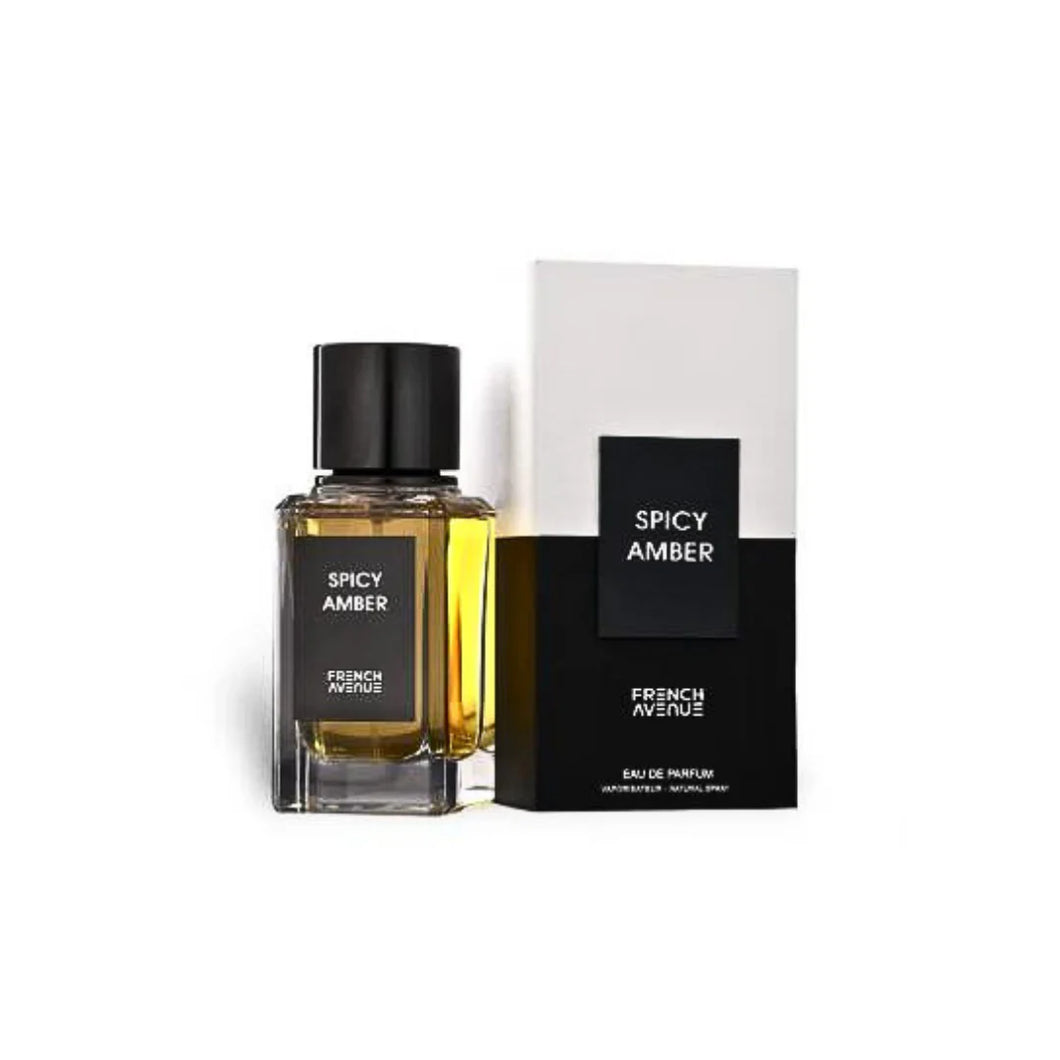 SPICY AMBER FRENCH AVENUE 100ML - FRAGRANCE WORLD - DOZEN (12 Pieces)