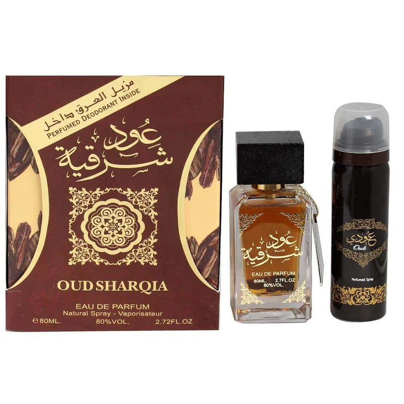 SPRAY OUD SHARQIA 100ML. WITH DEO 50ML - DOZEN (12 pieces)