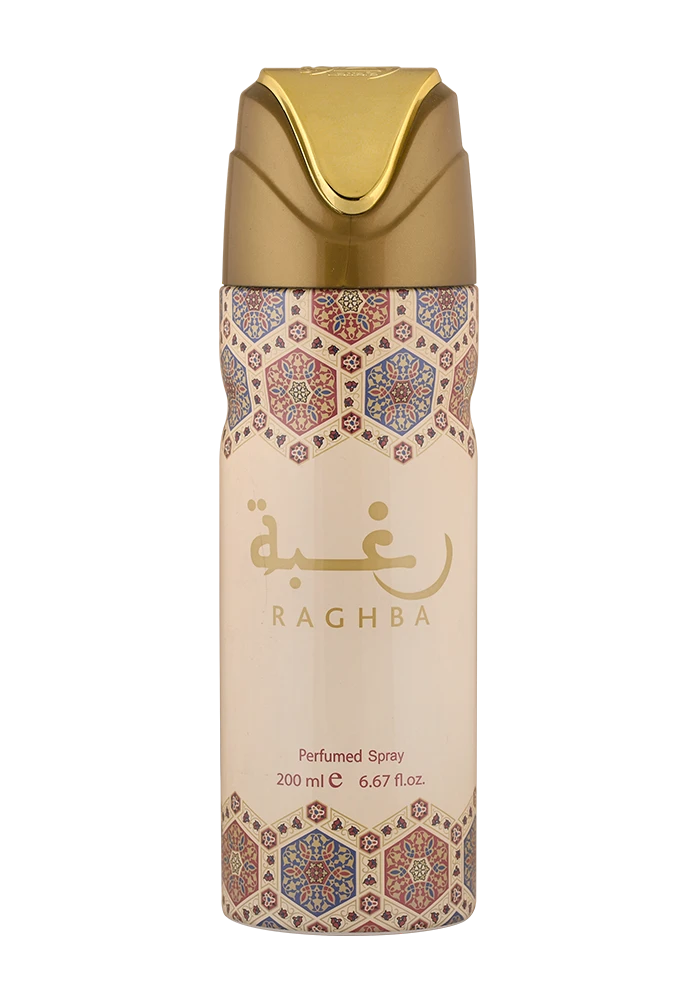 DEO PERFUMED SPRAY RAGHBA 200ML COLLECTION - DOZEN (12 pieces)